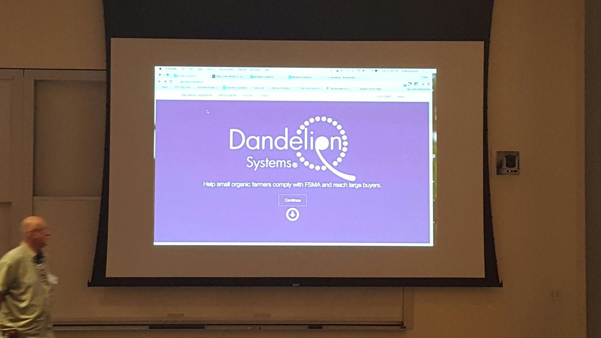 UWSEBA's tweet photo. Dandelion Systems wants to help small organic farmers comply with FSMA health regulations #healthsw http://t.co/9bui5GFiZ9