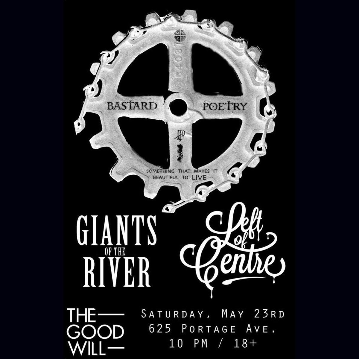 thatgoodwill's tweet photo. @bastardpoetry is in town this Saturday playing with Winnipeg’s own @leftofcentreLOC and @GiantsOTheRiver! $10. 10pm. http://t.co/SUERbL9oTB