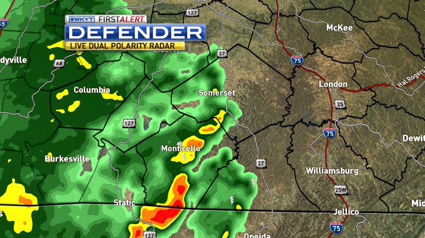 jimcaldwellwx's tweet photo. Some thundershower activity showing up across Wayne &amp; McCreary Counties. http://t.co/0XfVYDDAhZ