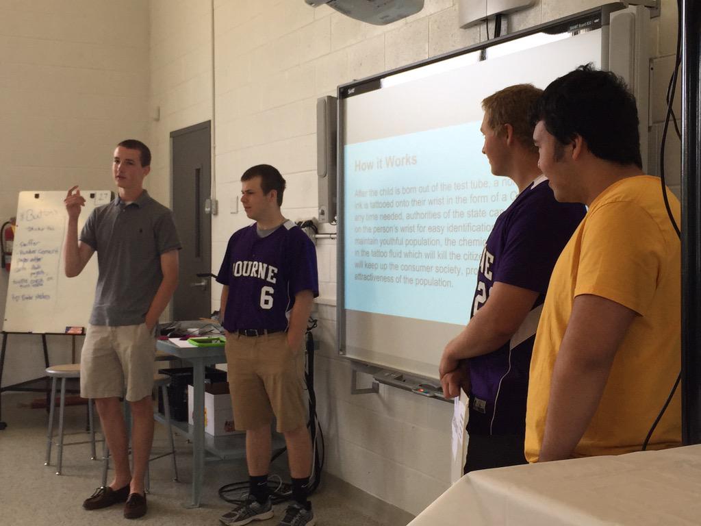 msfishinnovates's tweet photo. Shark Tank 2. Products inspired by Brave New World Ms. Cook's Honors ELA @MarkCheli @ayoraberry @sjs8486 @bps_slam http://t.co/pCzGJGzSl6