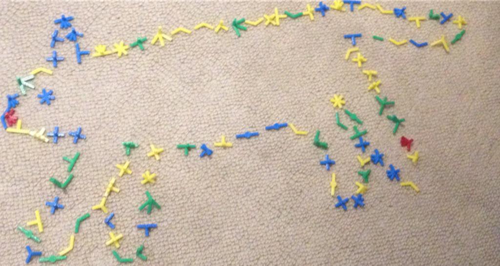 I outlined my cat using 3d printed straw connectors. He was not happy.