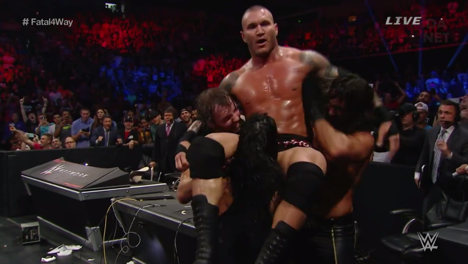 JonMoxleyDotNet's tweet photo. The Hounds attack #WWEPayback http://t.co/xC7b2zdXR8