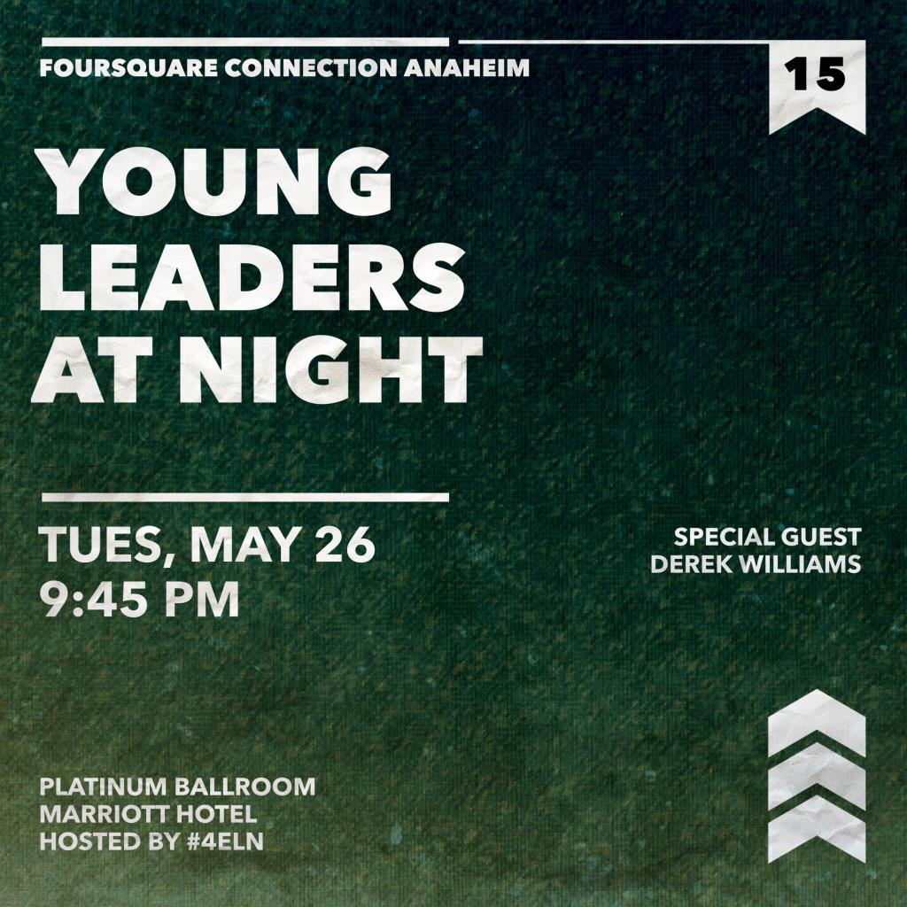 EmergingLeader's tweet photo. Going to #Connection15? Join #4ELN for late night hoopla on Tues, the 26th with special guest @djwilliams316. http://t.co/Eeenfk9sFY
