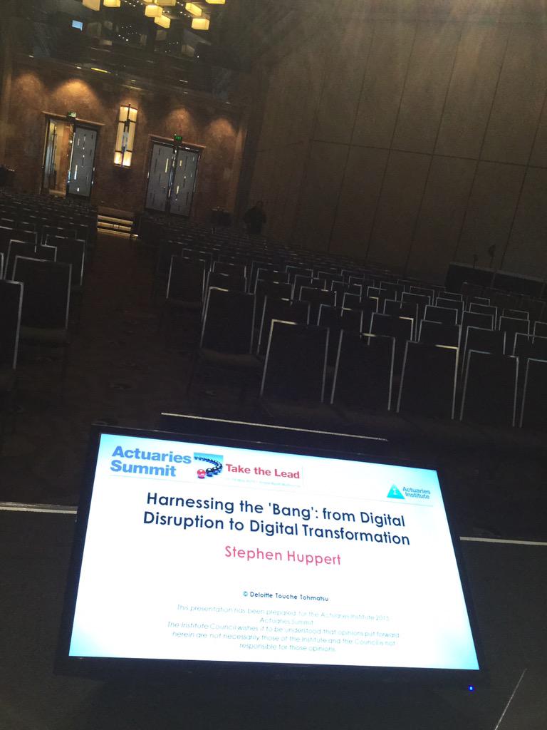 stephenhuppert's tweet photo. All set for my presentation at @ActuariesInst #ActSum #digitaldisruption #fintech http://t.co/UJjDwDSWZ7