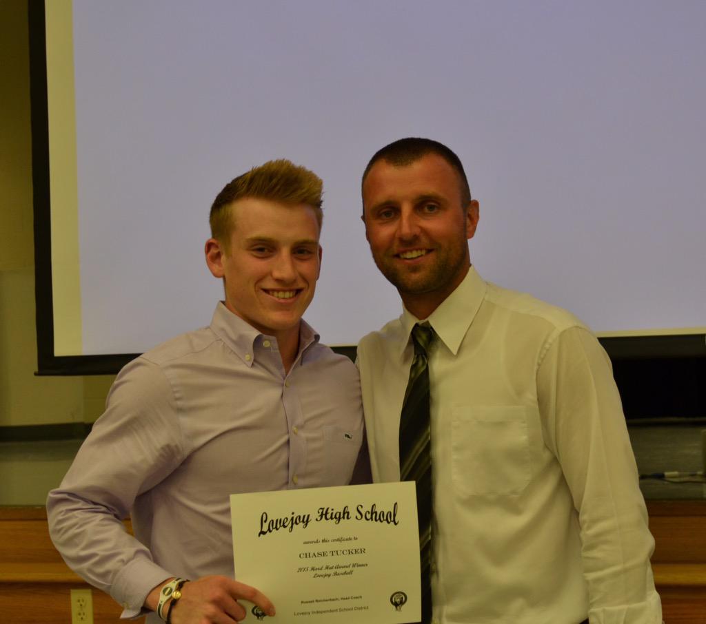 LovejoyBaseball's tweet photo. Congrats to the 2015 Hard Hat recipient - 3 yrs in a row! @chasetucker04 #3peat #playerfavorite http://t.co/JxbCbb6VEl