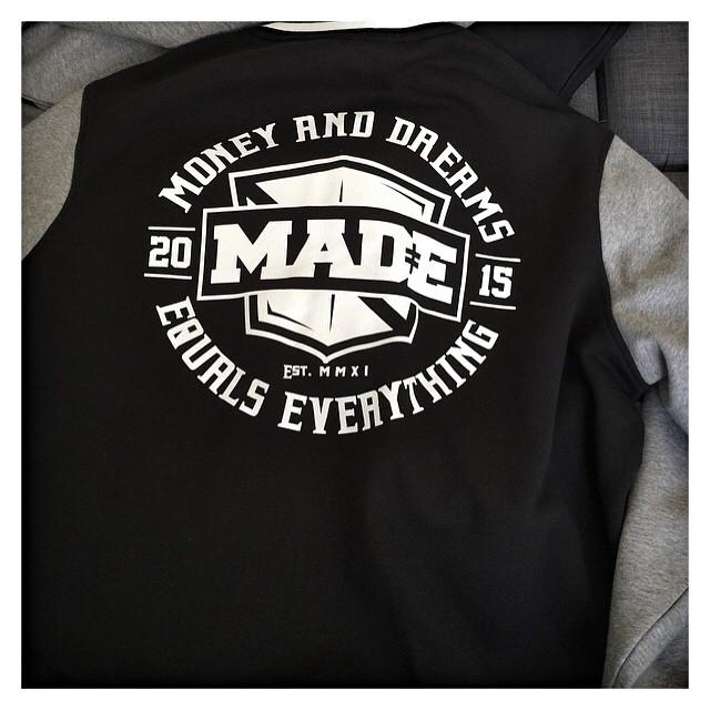 madegrind's tweet photo. Our new baseball jackets. What do you guys think? #MADEGrind #money #dreams #everything #DopeMADE #DopeGrind #mma http://t.co/CpllVJzjLg