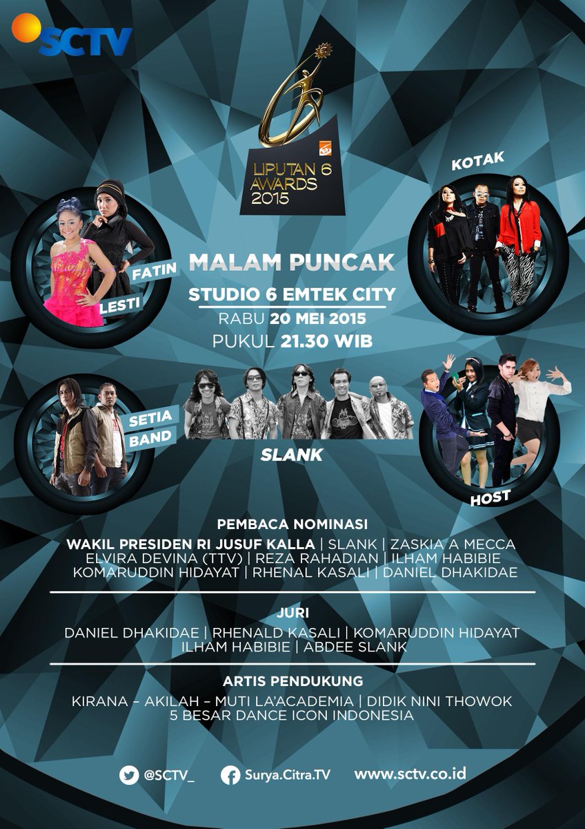 Saksikan ajang penghargaan bagi kaum berprestasi di Indonesia #Liputan6Awards. 

Besok malam, pukul 21.30 WIB di SCTV