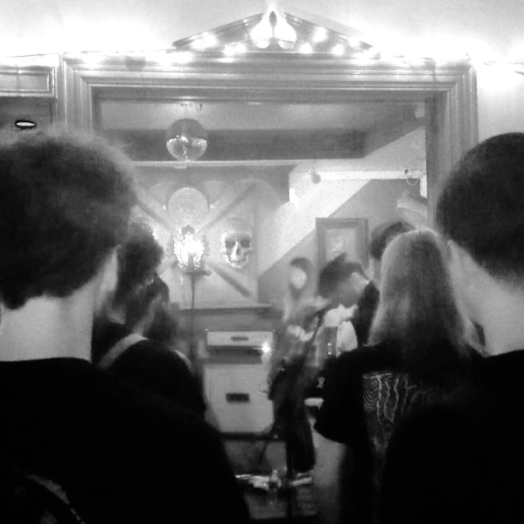 killomotai's tweet photo. Kung Fu Necktie was pretty full, but Angela braved it &amp; caught this shot of Melissa &amp; what could be Sam's head. http://t.co/sdPnVfrtPg