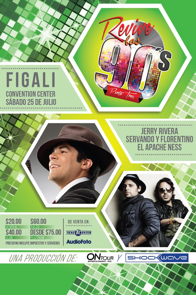 SWEPanama's tweet photo. Ya estamos listos para iniciar la preventa,  viene con todo #revivelos90sP3 @jerry_rivera @servando @florentino http://t.co/4yWSdR7mJb
