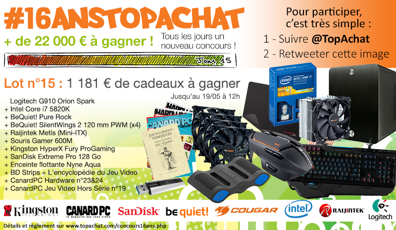 TopAchat's tweet image. Concours #16AnsTopAchat

Go pour le #lot15 à 1181 € !
(avant dernier)

Pour participer, RT + Follow @TopAchat :-)