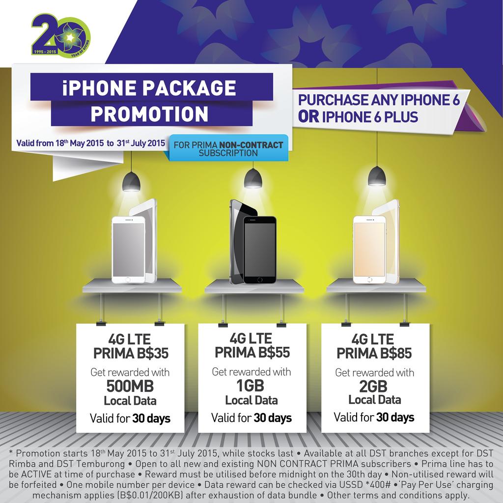 dstofficial's tweet photo. Prima Non-Contract subscription for iPhone 6 and 6 Plus is now available! #dstbn #iphone6 #iphonepackagepromotion http://t.co/enFjVFOksF