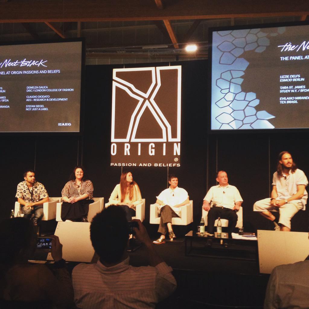 WORTHProject's tweet photo. #WorthProject expert coach Demelza Galica joins panel about sustainability in fashion #OPB2015 @NOTJUSTALABEL http://t.co/ja2DXrCsoV