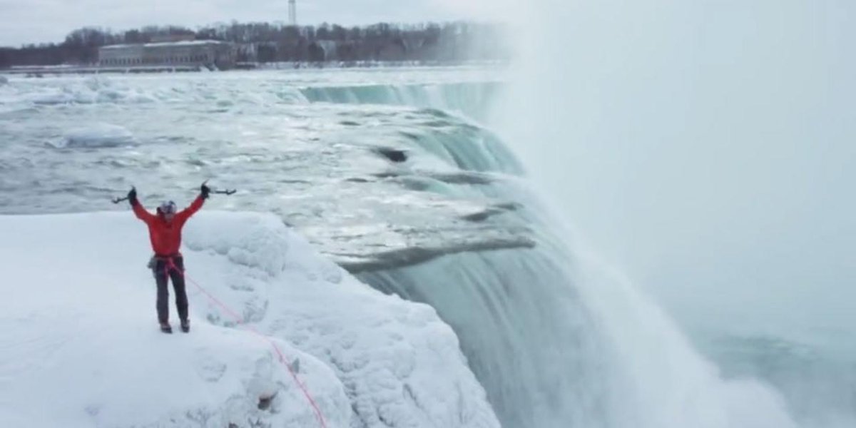 [VIDEO] Scaling the partially frozen Niagara Falls: bbc.in/19zuEJs