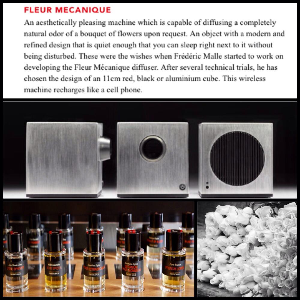 Fleur Mecanique . An innovative and design way to perfume rooms.#fragrance #fredericmalle in 3 different colors