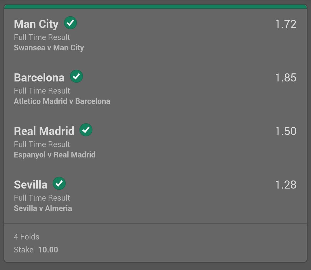 FootyTipsZone's tweet image. Booooooooooooom! 
Sunday Acca lands! £67 return from £5!