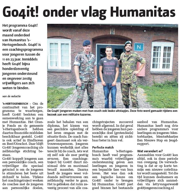 Go4it073's tweet photo. Go4It! verder onder vlag en naam Humanitas Go4It! @HumanitasDBosch http://t.co/1EzedkfsuW