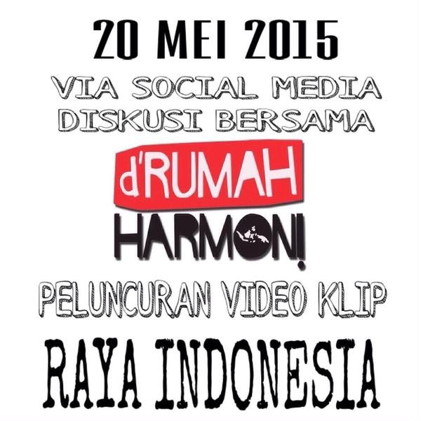 Lempar pertanyaan buat d'Rumah Harmoni, mention ke sini! Nanti bakal dijawab langsung di live stream #RayaIndonesia