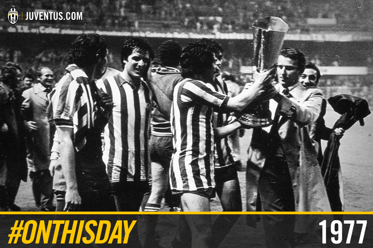 juventusfc's tweet photo. 18 maggio '75 e '77 i giorni del nostro 16° scudetto e della nostra 1ª Coppa UEFA. #OnThisDay http://t.co/V5B3ITnSqS