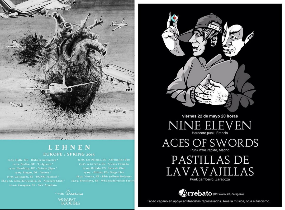 mhumanoprod's tweet image. Anoten! Miércoles LEHNEN+BUBBA ZANETTI,viernes 
NINE ELEVEN+ACE OF SWORDS+PASTILLAS DE LAVAVAJILLAS @arrebato_zgz