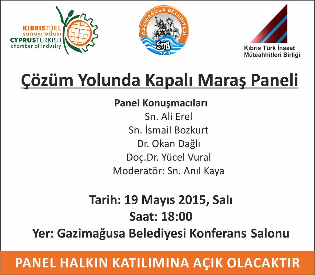 __AYH__'s tweet photo. "Çözüm Yolunda Kapalı Maraş"... Mağusa Belediyesi Konferans Salonunda Panel: 19 Mayıs Salı, saat 18.00 http://t.co/tBIXPalRJ6