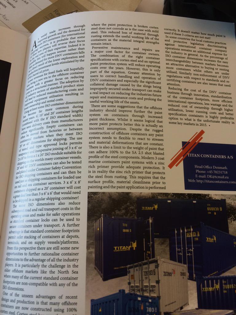 TITANContainer's tweet image. Read our latest article in @OGIEmery #Spring2015 #DNVcontainers #DNVoffshore #oilandgasinovation