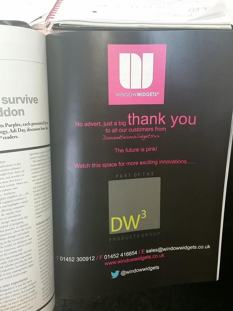 Windowwidgets's tweet image. Thank you to all our customers! As seen in this month&apos;s @GGPmag #WindowWidgets #DW3 #TeamWidgets #TheFutureisPINK