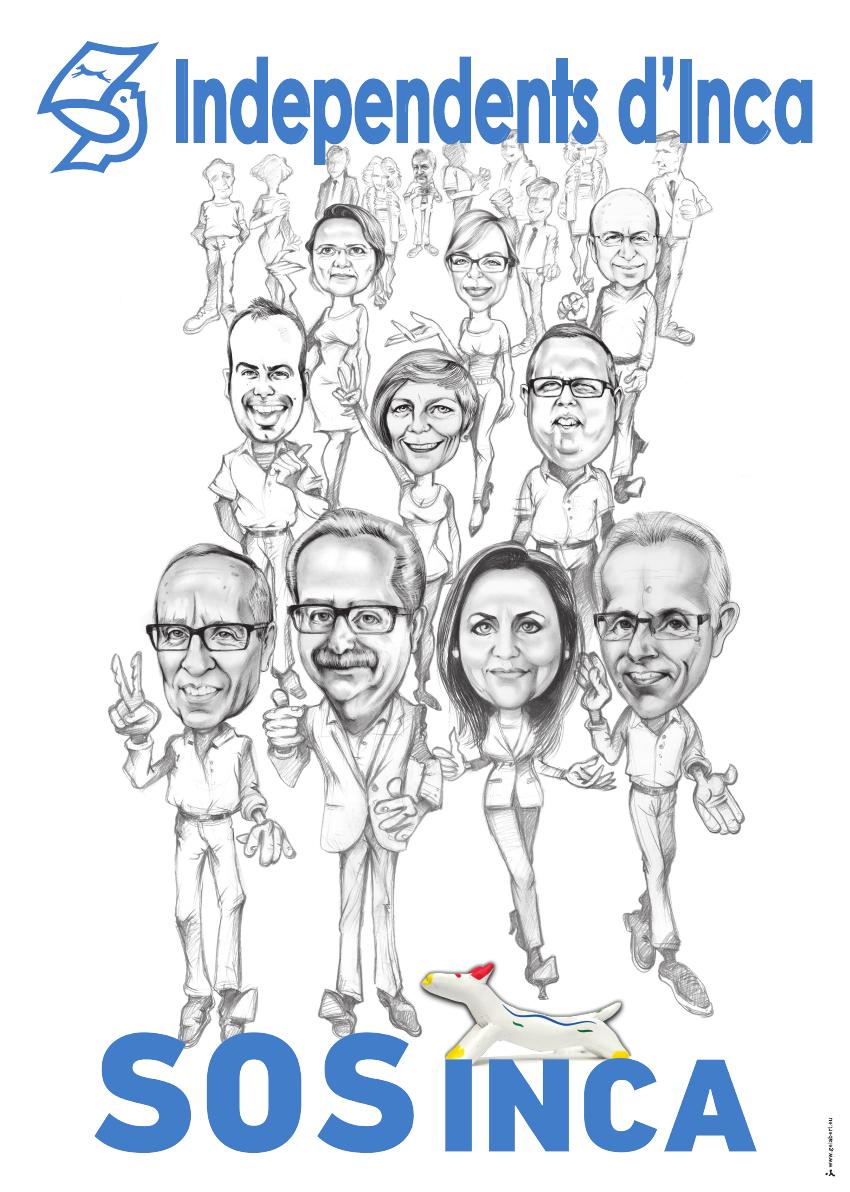 Indi_Inca's tweet photo. Així som i així ens han dibuixat. Has vist els candidats d'@Indi_Inca caricaturitzats per al #24M? #SOSINCA http://t.co/h1X3kLWrwI