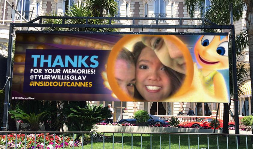 InsideOutCannes's tweet photo. Thanks for your memory @TylerWillisGlav you are on the #InsideOutCannes billboard! http://t.co/g4UvKzgq8I