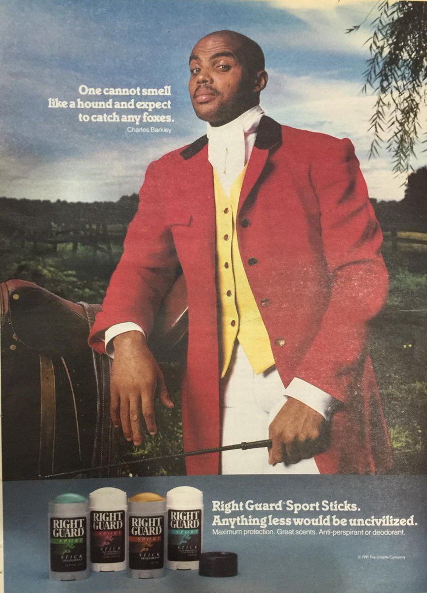 darrenrovell's tweet photo. 24 Years Ago: Charles Barkley for Right Guard (1991) http://t.co/ZGsJ3wFmpb
