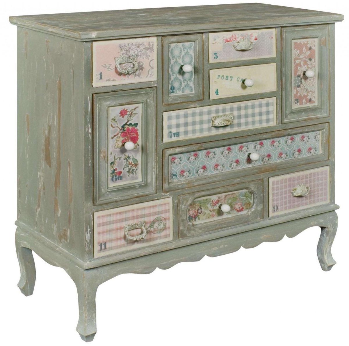 How gorgeous is this Shabby Chic Patchwork Multi Drawer Chest? Available to order.