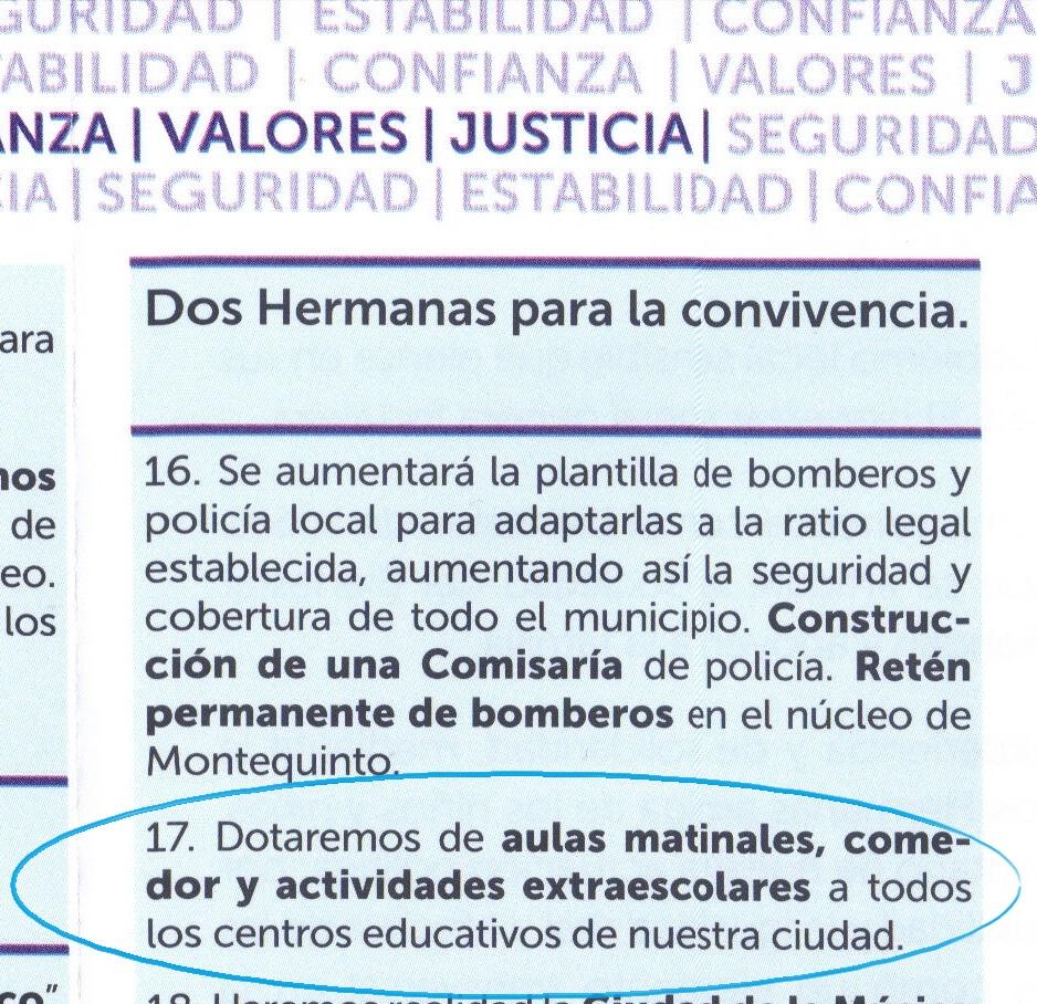 PopularesDH's tweet photo. #ProgramaConvivencia Acciones necesarias en Educación #UnaAlcaldesaParaDosHermanas @CALONSOBELLIDO http://t.co/Aa7vGnVRiE