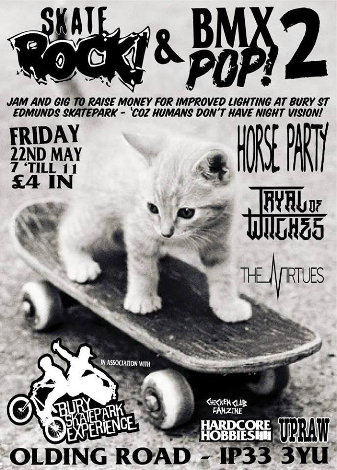 We're playing a benefit for #BuryStEdmundsSkateParkExperience this Friday, 22/5 with <a href="/tryalofwitches/">Tryal of Witches</a> #TheVirtues!