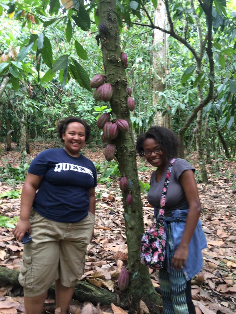 ProfJenCollins's tweet photo. Ginny and Crystal have discovered cocoa! #jbip2015 @QueensAbroad http://t.co/M0gVa8K1MN