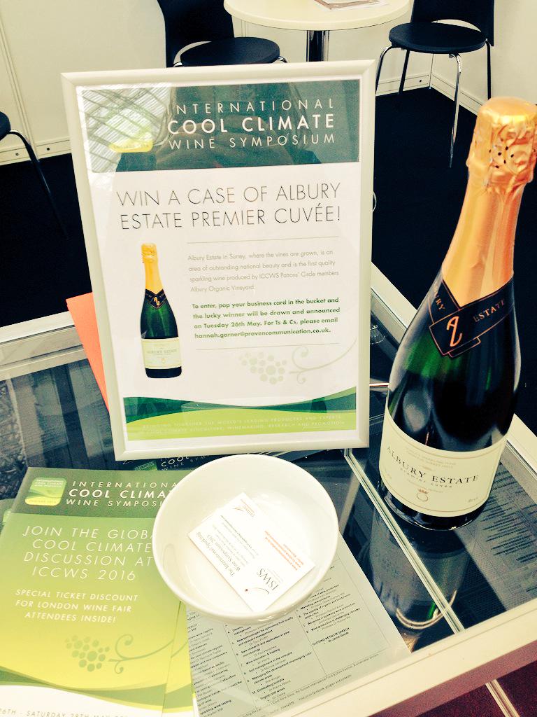 ICCWS2022's tweet photo. Win a case of @AlburyVineyard Premiere Cuvée on our stand N14 at @londonwinefair #coolclimate #organic http://t.co/dHPeCJz0nR