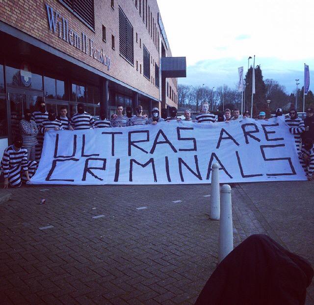CasualUltra_'s tweet photo. 'Ultras are criminals' #WillemII #KS79 http://t.co/aXtaLVLFxn