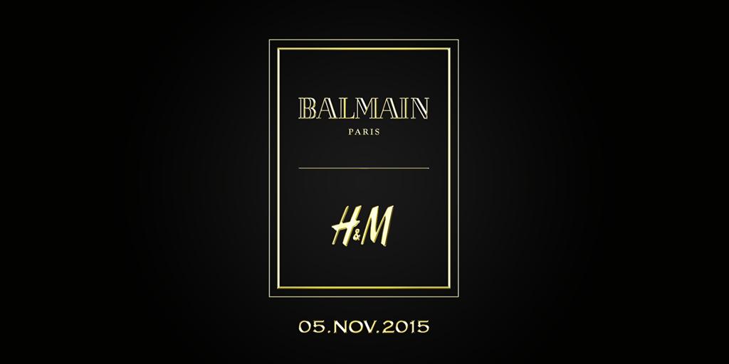 hmchile's tweet photo. ¡Es oficial! #BalmainParis es la siguiente colaboración de diseñador de H&amp;M! 5 de Noviembre 2015. #HMBALMAINATION http://t.co/8H9ynbBvu8