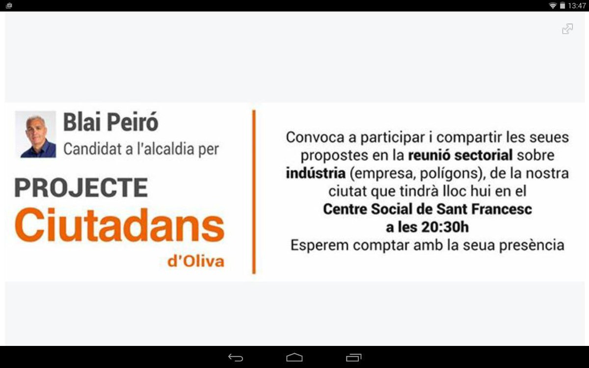 ProjecteCsOliva's tweet photo. Ens vegem esta vesprada a les 20:30h al Centre Social S. Francesc amb el nostre Projecte per a les empreses locals 🔝 http://t.co/0lp7wLAFOe