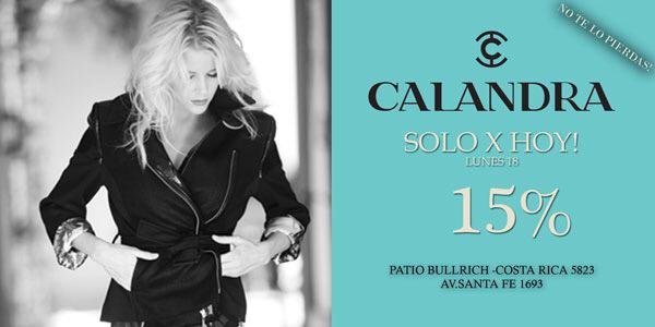 No te lo pierdas!! Solo por hoy en <a href="/CalandraTeresa/">teresa calandra</a> <a href="/elpatiobullrich/">Patio Bullrich</a>