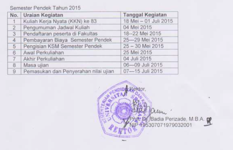 MMUnsri2012's tweet photo. Sementara Perkuliahan Semester Pendek 2015 menurut kalender akademik, dimulai tanggal 25 Mei 2015. http://t.co/nURnUBjU0X