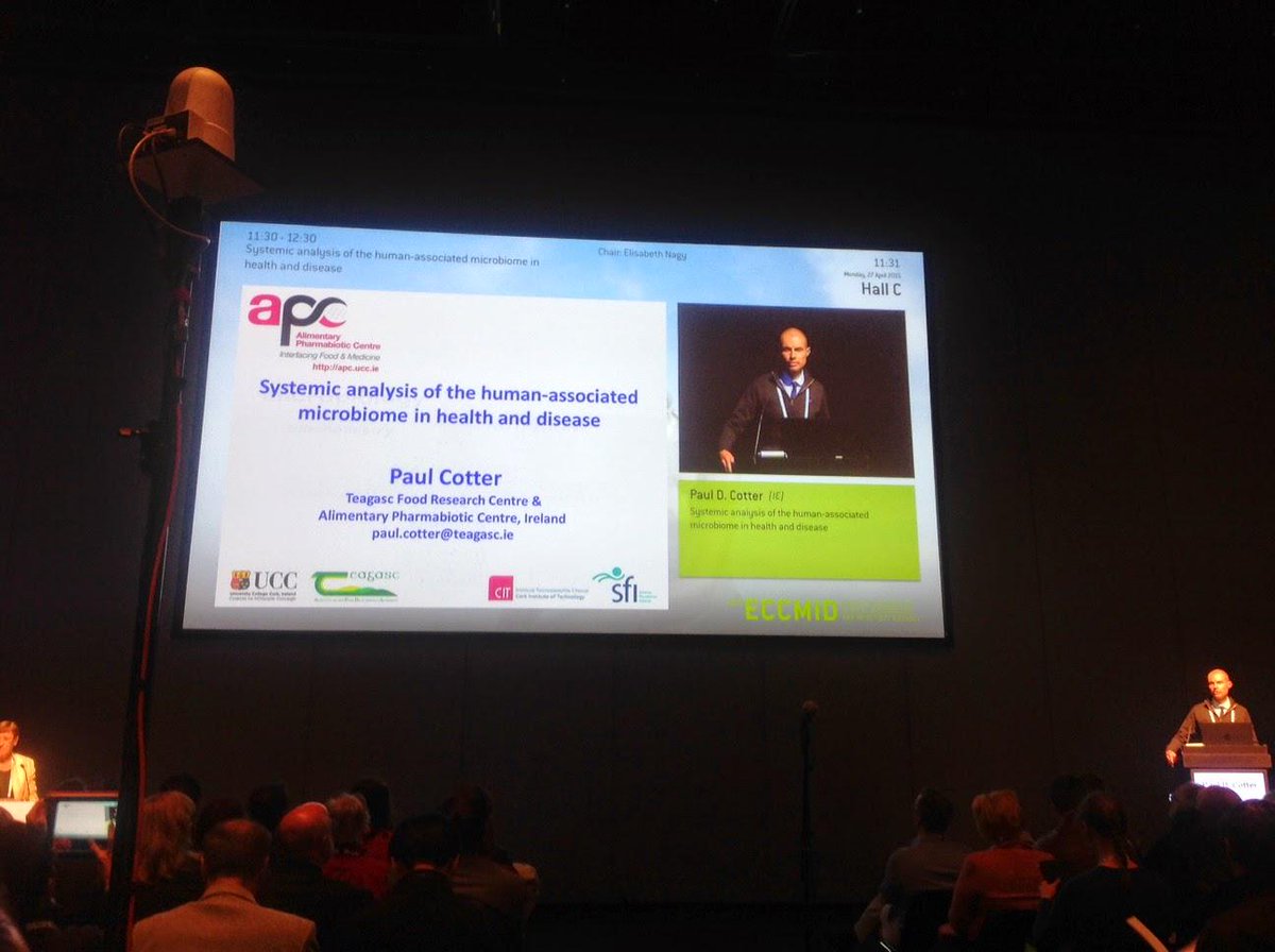 Pharmabiotic's tweet photo. Hear Paul Cotter's talk on microbiome in health & disease at #eccmid2015 https://t.co/2dsrahuYTs @UCC @scienceirel http://t.co/CBmsJSmxso