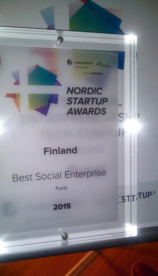 ArjunThomas's tweet image. We WON! Best social enterprise startup at the Nordic Startup Awards.