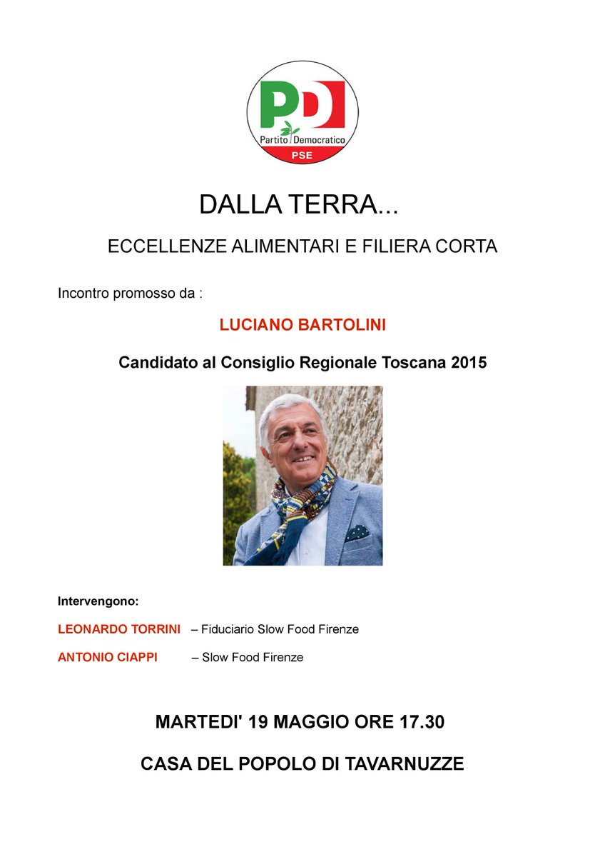 Bella iniziativa di #Slowfood alla Casa del Popolo di Tavarnuzze domani alle ore 17:30.
Ci sarò anche io! #nonmancate