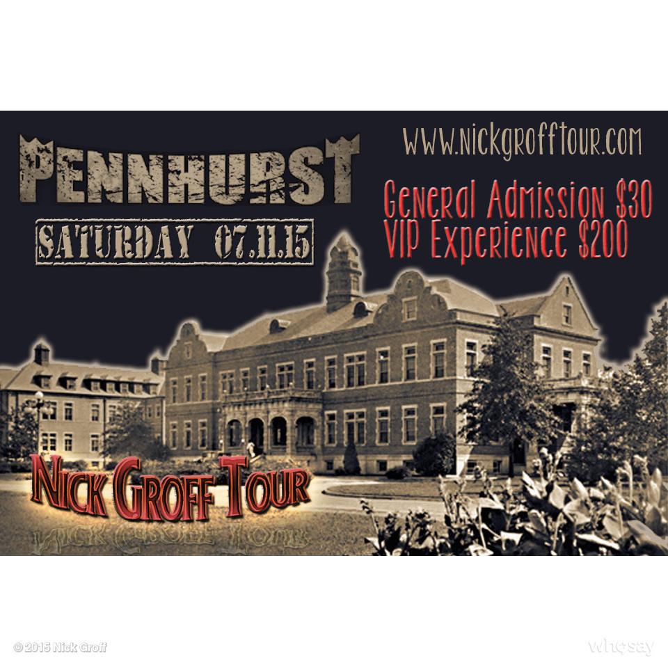 NickGroff_'s tweet photo. July 11th. Investigate with me at Pennhurst. Go to our website for more details. http://t.co/yIrCbOm09v