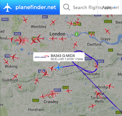 airlivenet's tweet photo. UPDATE EMERGENCY British Airways #BA343 left the hold and descending. Live: http://t.co/VUcjNPobRa http://t.co/eoSTbHjdX5
