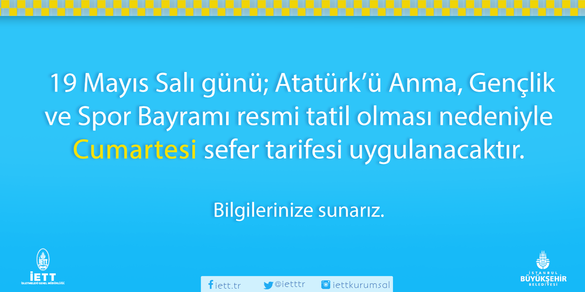 Sayın yolcularımızın dikkatine; 

#19Mayıs