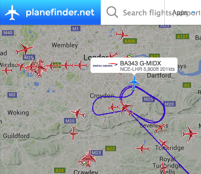 airlivenet's tweet photo. UPDATE EMERGENCY #BA343 is now on final approach to Heathrow with hydraulic problem. Live: http://t.co/VUcjNPobRa http://t.co/cMTLqzwZSU