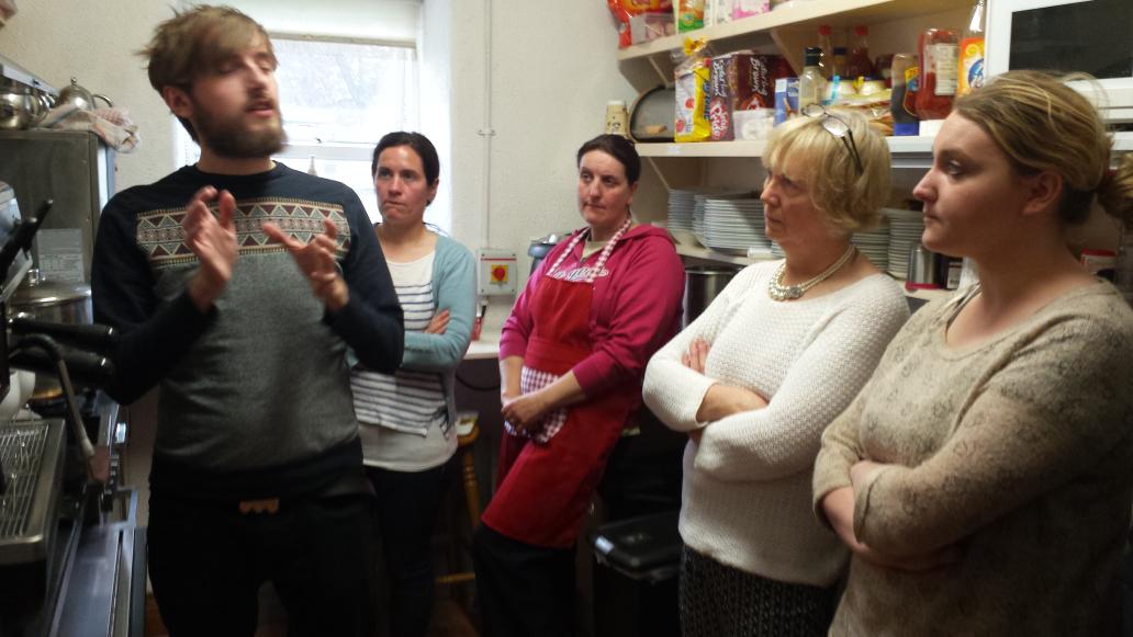 thecottagelmore's tweet photo. Thrilled to have @SamCouchman give us some great #coffeetips at our #tearooms #coop today. #greatcoffeegreatguy.! http://t.co/2aA1zD0H3z