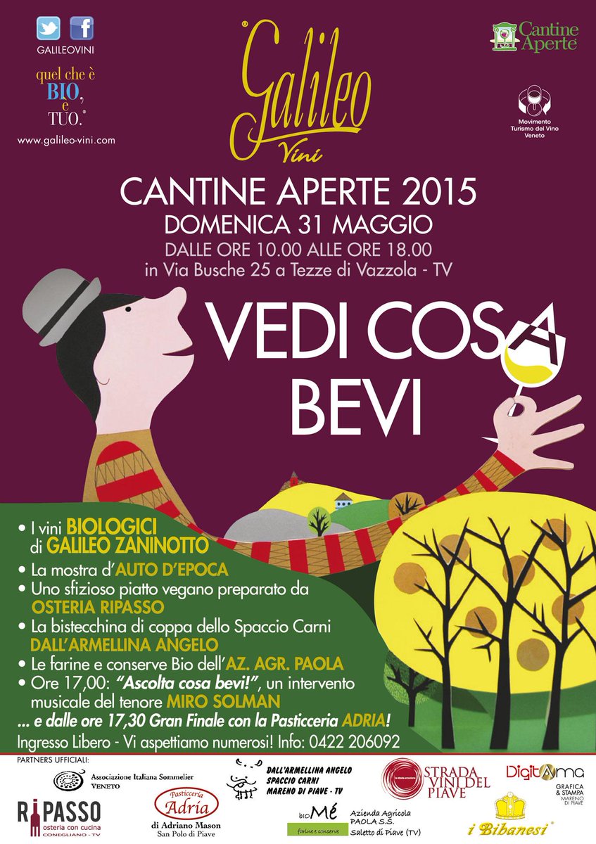 GALILEOVINI's tweet photo. #bevicosavedi #quelcheèbioètuo #filmveneto #mtvveneto 31 maggio!!!! http://t.co/g0XHRzj5me