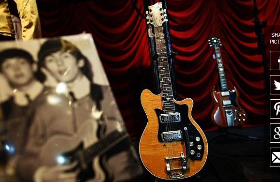 HungateCases's tweet photo. Beatle Harrison Mastersound guitar sold for $490K. Bet the winner could use a protective case. http://t.co/RbJUFuINhA http://t.co/3dHtM8nnN3