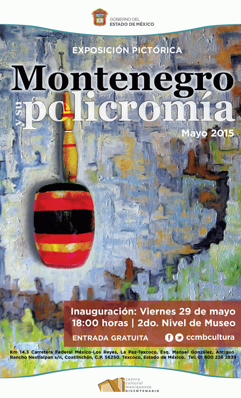 trespm's tweet photo. #CultivArte Asiste a la exposición pictórica Montenegro Policromía el viernes 29 de mayo en el @ccmbcultura http://t.co/IITOZN6hpI